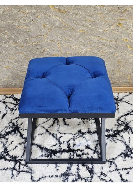 Siyah Boyalı 45 cm x 45 cm Çaprazlı Puf Bench Oturak Mavi Renk 45 x 45 Boyut/ebat fırsatları