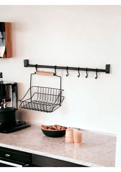 Ems Retro Siyah Mutfak Seti Askılı ve Sepetli fiyatları