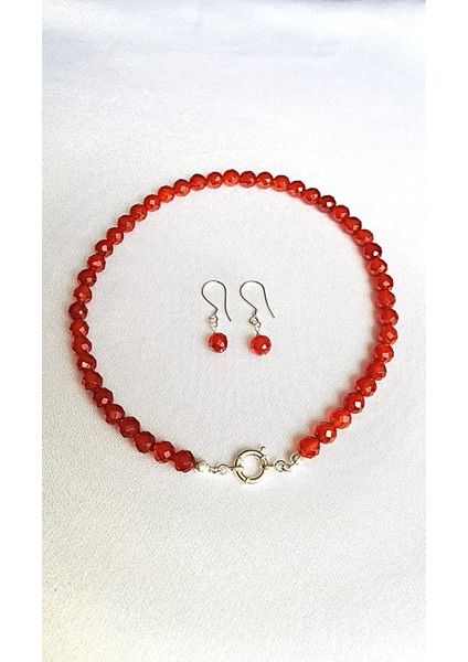 Akik Taşı Set Kolye ve Küpe indirimleri