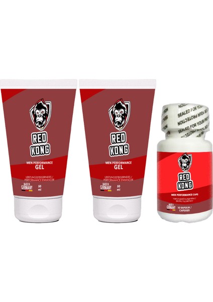 Gel 2 Adet 50 ml Sert Performansınıza Jel + Red Kong 10 Lu Kaps Yüksek Güç