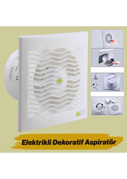 Banyo Wc Mutfak Büro Aspiratörü Elektrikli 100 mm Havalandırma Fan Kirli Hava Kötü Koku Egzoz Fanı