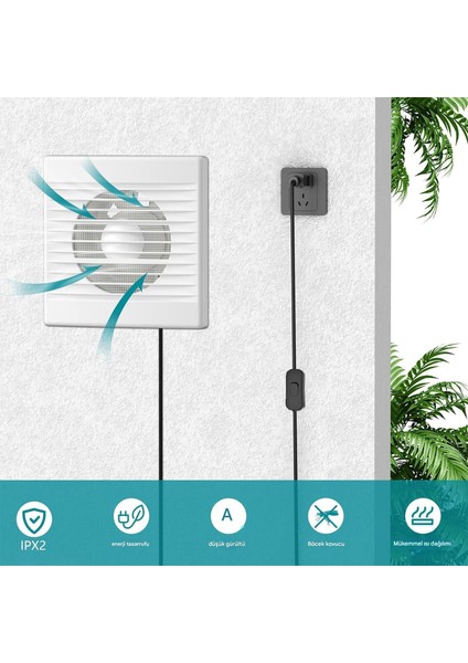 Banyo Wc Mutfak Büro Aspiratörü Elektrikli 100 mm Havalandırma Fan Kirli Hava Kötü Koku Egzoz Fanı modelleri