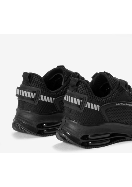 Erkek Siyah Hava Yastıklı Kalın Taban Triko Spor Ayakkabı indirimleri