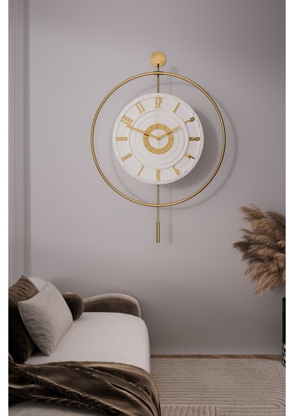 12-24h - Xxl 60x80cm-Timelless Kristal (Pilli) (Quartz ), Metal (Mobilya) Duvar Saati