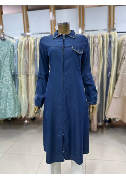 3511 Önü Fermuarlı Yakası Taş Detaylı Cep Kapaklı Gömlek Yaka Tansel Kumaş Kap Qys Kap #23-04#