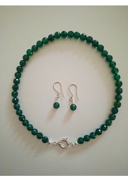 Akik Taşı Set Kolye ve Küpe