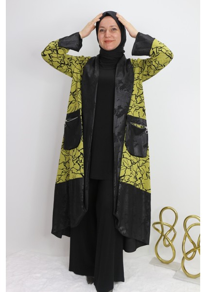 41949 Iç Uzun Kollu Sandy Kumaş Önü Kolları ve Cebi Deri Görünümlü Iki Iplik Baskılı 3lü Spor Takım