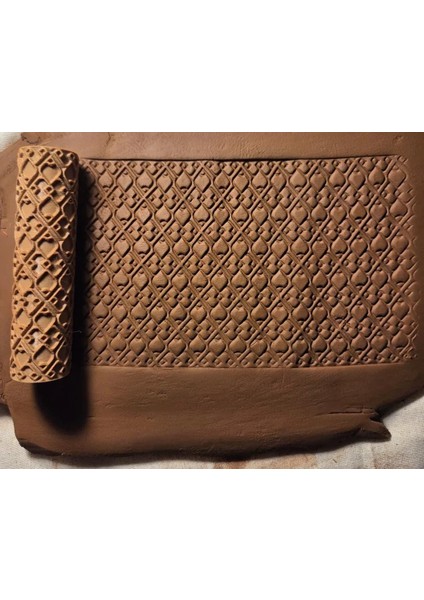 10 cm Mozaik Karo Desen Doku Seramik & Polimer Kil Desen Oklavası Doku Silindiri Merdanesi