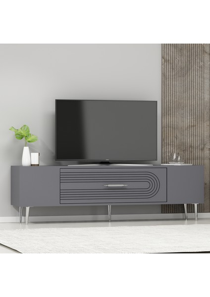 DEKOL3DD Tv Sehpası Antrasit-Gümüş