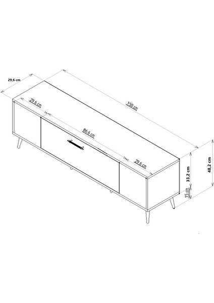 DEKOL3DD Tv Sehpası Antrasit-Gümüş indirimleri