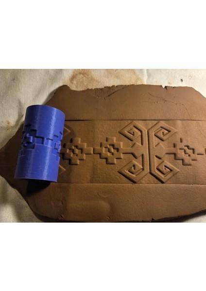 8 cm Bereket Sembolü Seramik&polimer Kil Desen Oklavası Doku Rulosu