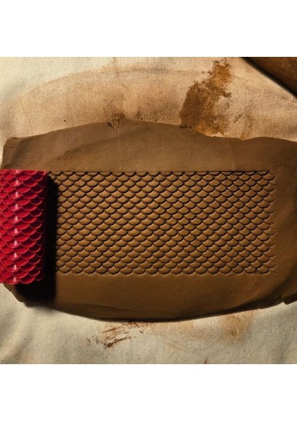 8 cm Seramik & Polimer Kil Doku Rulosu Desen Oklavası