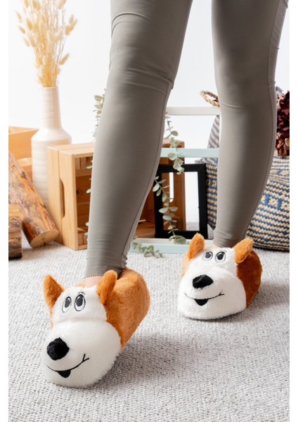 Köpek Figürlü Pudra Peluş Panduf Ev Pandufu fiyatları