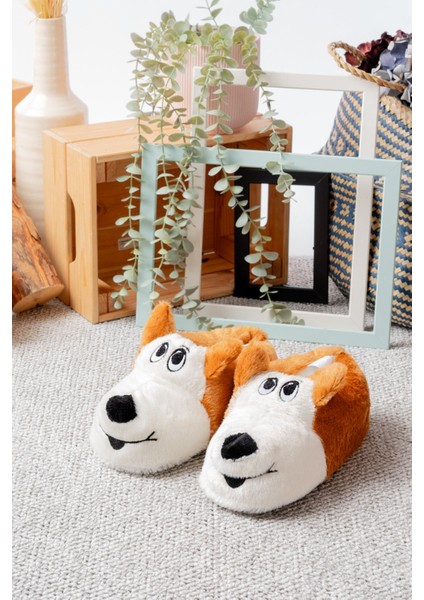 Köpek Figürlü Pudra Peluş Panduf Ev Pandufu fırsatları