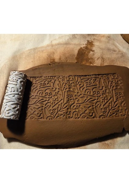 8 cm Seramik & Polimer Kil Doku Rulosu Desen Oklavası