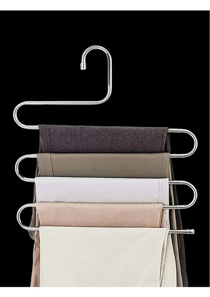 5 Katlı Metal Pantolon Askısı Elbise Askısı Giysi Eşarp Fular Havlu Kravat Dolap Düzenleyici fiyatları