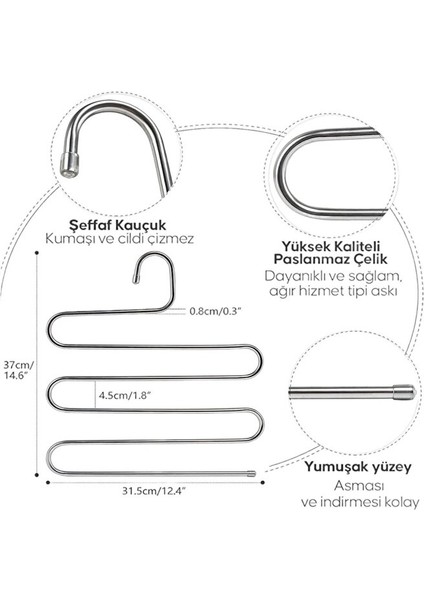 5 Katlı Metal Pantolon Askısı Elbise Askısı Giysi Eşarp Fular Havlu Kravat Dolap Düzenleyici modelleri