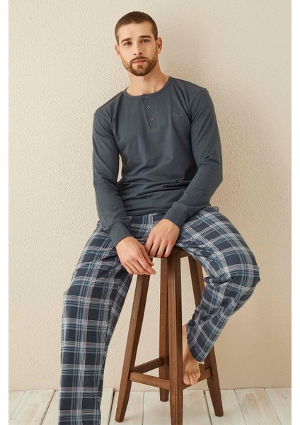 Erkek Civan Patlı Modal Lacivert Pijama Takımı 3339