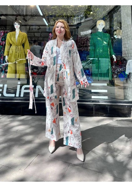 Ceketli Baskılı Takım