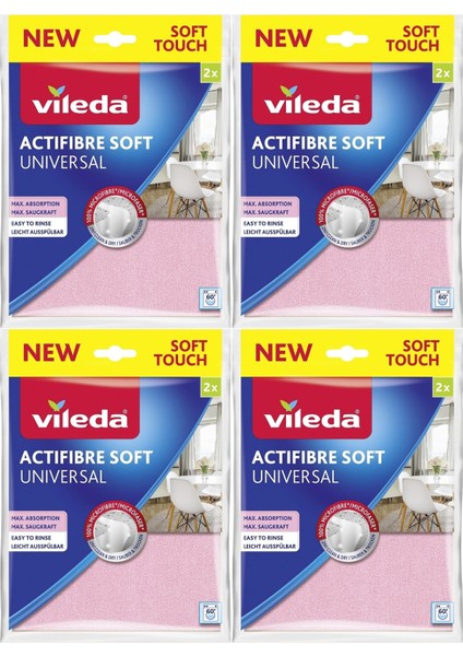 Actifibre Soft Universal New Soft Touch (Paket Içi 2 Li) (4 Lü Set)