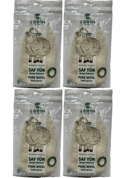 Therapy Saf Yün Banyo Eldiveni T-485 (4 Lü Set)