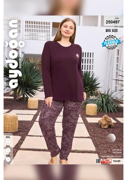 Kadın Inci Büyük Beden Vişneçürüğü Pijama Takımı 0497 modelleri