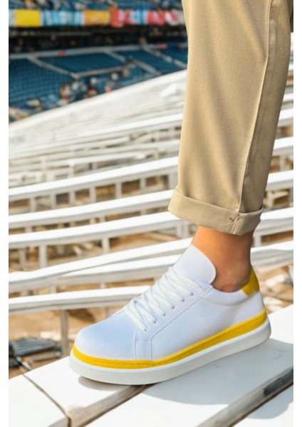 Erkek Spor Ayakkabı Beyaz/sarı MN979