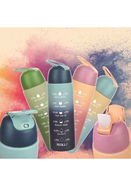 Beautiful Life Renkli 700 ml Gri Pc Matara - Suluk modelleri