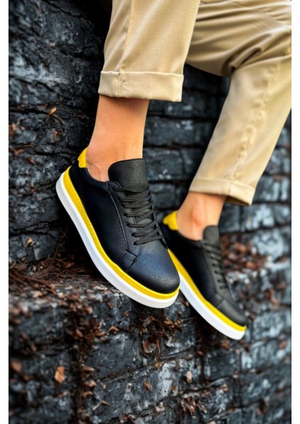 Erkek Spor Ayakkabı Siyah/sarı MN979