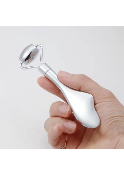 Metal Cilt Sıkılaştırıcı Face Gua Sha Rulosu Yüz Masaj Roller Model 4