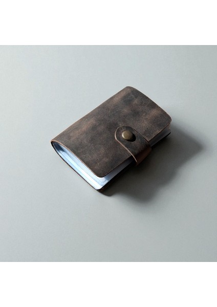 Kredi Kartlık Hakiki Deri Içi Şeffaf 10-20 Bölmeli Hediyelik Kartlık Küçük Kartvizitlik ( 9 x 7 cm ) Kahverengi modelleri