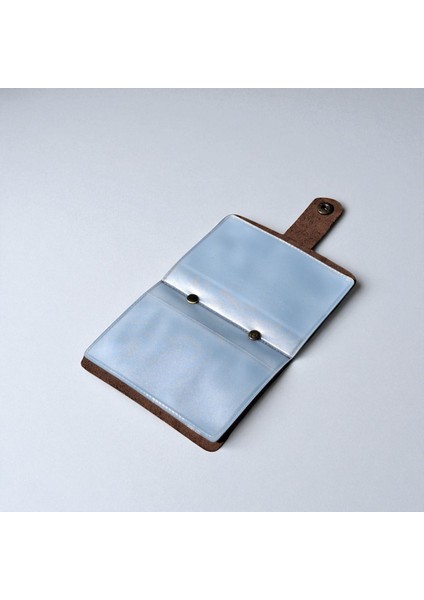 Kredi Kartlık Hakiki Deri Içi Şeffaf 10-20 Bölmeli Hediyelik Kartlık Küçük Kartvizitlik ( 9 x 7 cm ) Kahverengi indirimleri