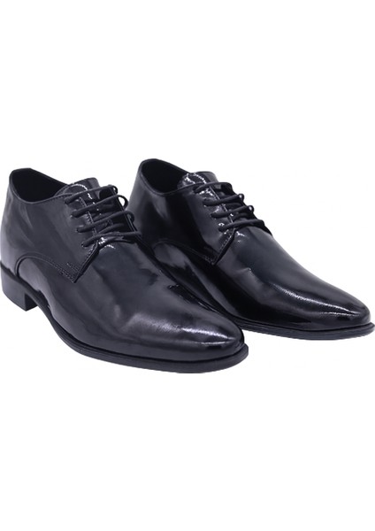 Alfa %100 Deri Siyah Damatlık Erkek Ayakkabı 7 cm Gizli Topuklu Boy Uzatan (El Yapımı) fiyatları