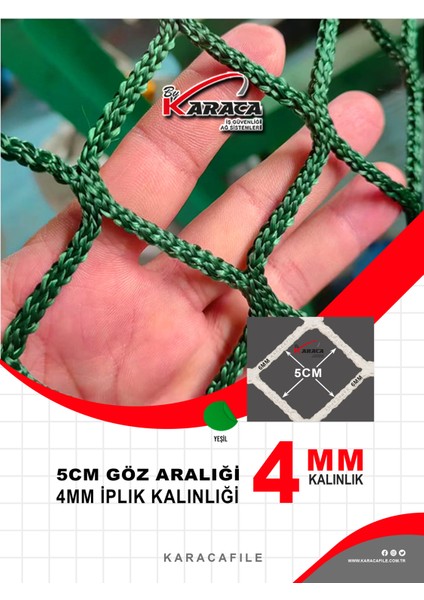 Yeşil Güvenlik File– 2 M Yükseklik | Metreyle Kesim | 4 mm Ip, 5x5 cm Göz Aralığı + Montaj Aparatları fiyatları