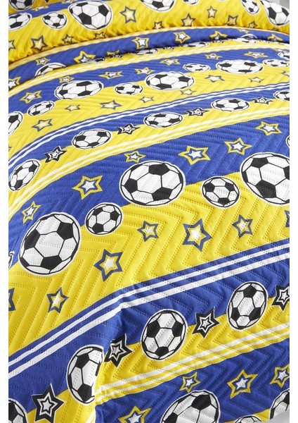 Ultrasonik Kapitoneli Şampiyon Tek Kişilik Yatak Örtüsü Sarı Lacivert fiyatları