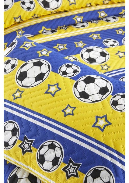 Ultrasonik Kapitoneli Şampiyon Tek Kişilik Yatak Örtüsü Sarı Lacivert fırsatları