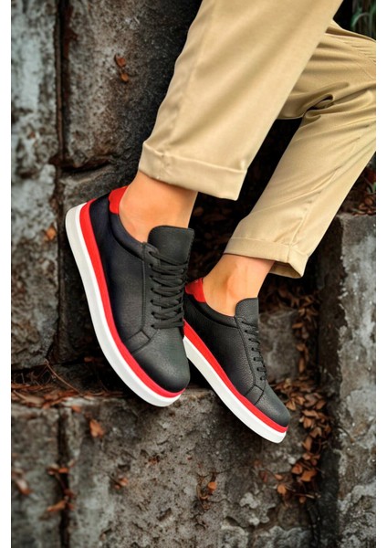 Erkek Spor Ayakkabı Siyah/kırmızı MN979