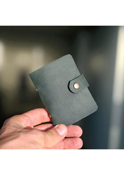 Kredi Kartlık Hakiki Deri Içi Şeffaf 10-20 Bölmeli Hediyelik Kartlık Küçük Kartvizitlik ( 9 x 7 cm ) Yeşil indirimleri