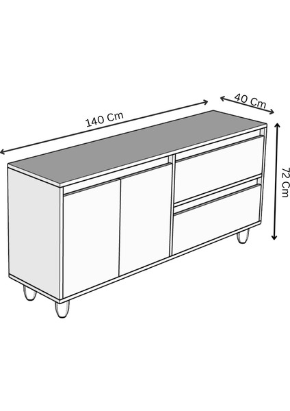 Mila Mdf 140CM Raflı Konsol fırsatları