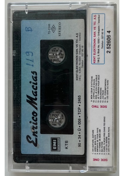 Enrico Macias Oh Guitare Guitare Kaset (Orjnal Dönem Kağıt Baskı Kaset) fiyatları
