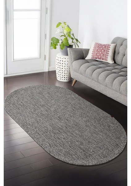 Boho 06 Gri Naturel Oval Jüt Halı Yolluk Jüt Taban Jüt Kilim Hasır Halı Otantik Oval Bohem Halı indirimleri