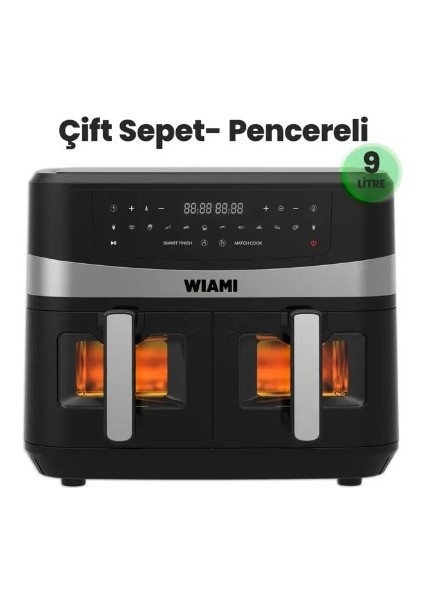 Airfryer 9 Lt Çift Sepet Camlı Akıllı Yağsız Hava fırsatları