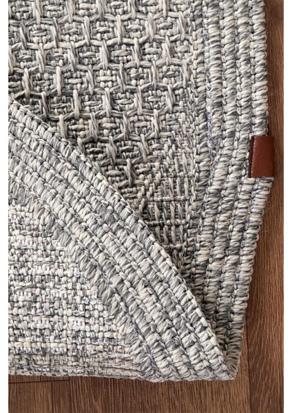 Boho 07 Gri Naturel Yuvarlak Jüt Halı Yolluk Jüt Taban Jüt Kilim Hasır Halı Otantik Yuvarlak Bohem Halı modelleri