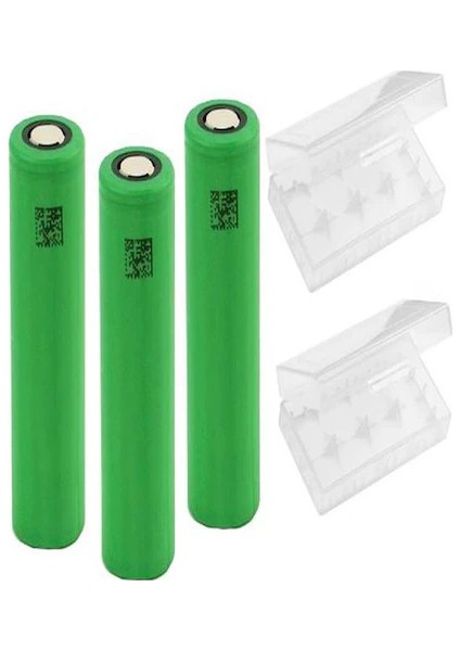 Sony ( Murata ) Vtc5 18650 3.7V 2600MAH 30A Li-Ion Şarj Edilebilirpil 3 Adet Pil + 2 Adet Pil Kutusu