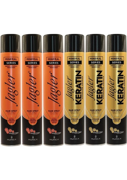 Saç Spreyi 400ML Extra Strong Hold Ekstra Güçlü Tutuş & Minarelli Ekstra Sert (Karma 6lı Set)