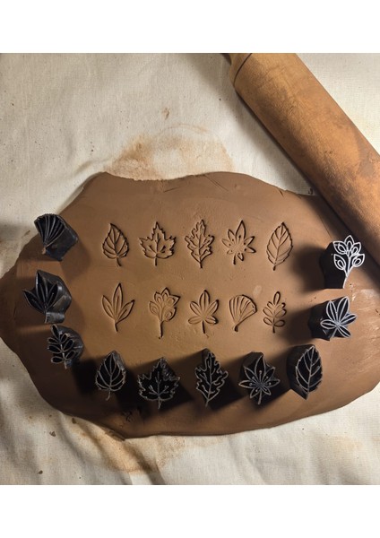 3.5 cm 10 Adet Çiçek Baskısı Seramik Polimer Kil Kalıp