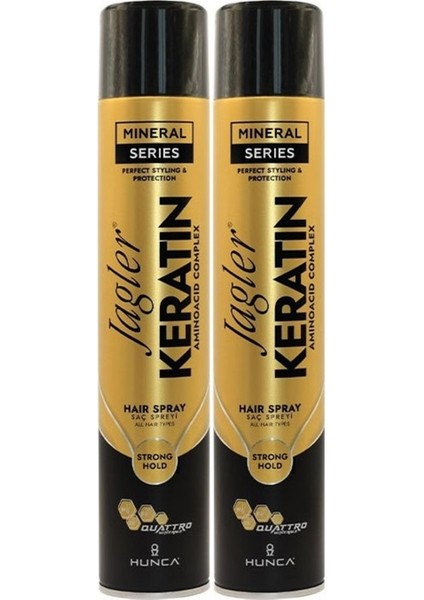 Saç Spreyi 400ML Keratinli Keratin Strong Hold - Minarelli - Ekstra Sert (2 Li Set)
