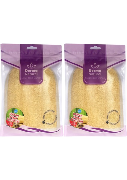 Loofah Kabak Havlu Banyo Eldiveni (15*24CM) Ms-11 (2 Li Set)