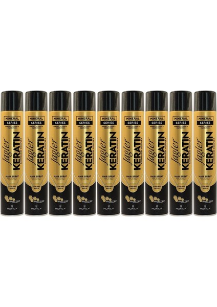 Saç Spreyi 400ML Keratinli Keratin Strong Hold - Minarelli - Ekstra Sert (9 Lu Set)