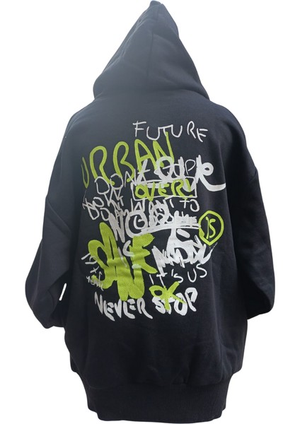 Erkek Çocuk Kapüşonlu Baskılı Siyah Sweatshirt - Cepli, Pamuklu, Rahat Kullanım modelleri